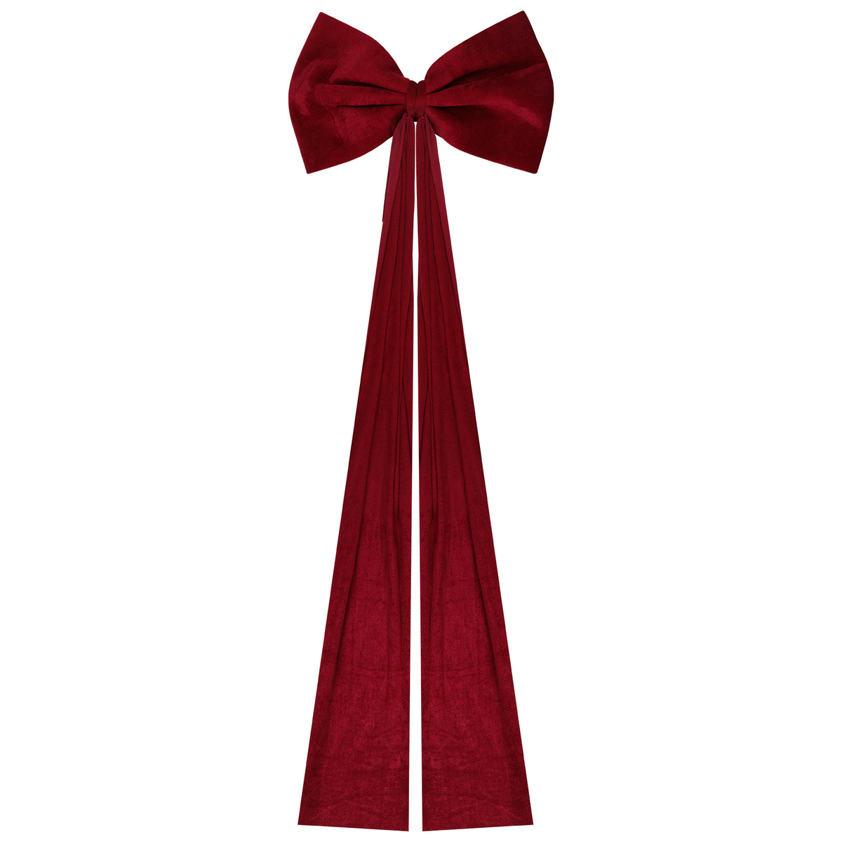 Velvet Christmas Tree Bow, Decorative Ribbon with Long Tail