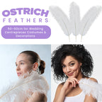 50-60cm Loose Ostrich Feathers, 5pcs - Baby Blue