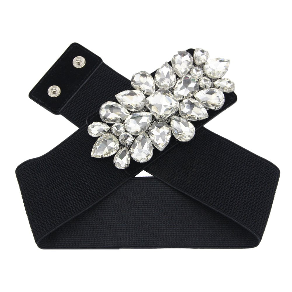 Elasticated Belt with Flower Motif