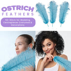 50-60cm Loose Ostrich Feathers, 5pcs - Turquoise