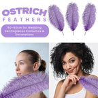 50-60cm Loose Ostrich Feathers, 5pcs - Purple