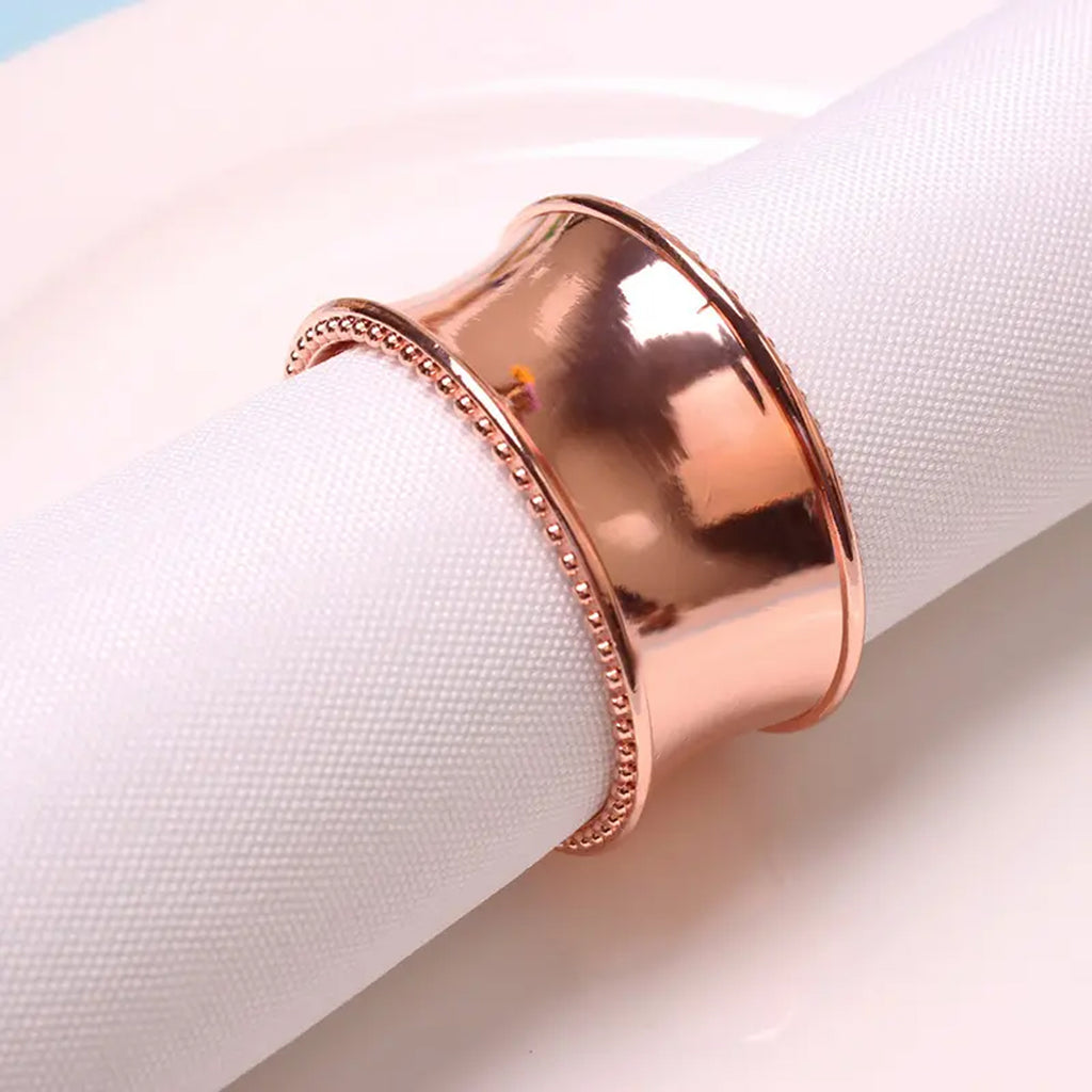 Hammered Beaded Napkin Rings – Table Décor Set
