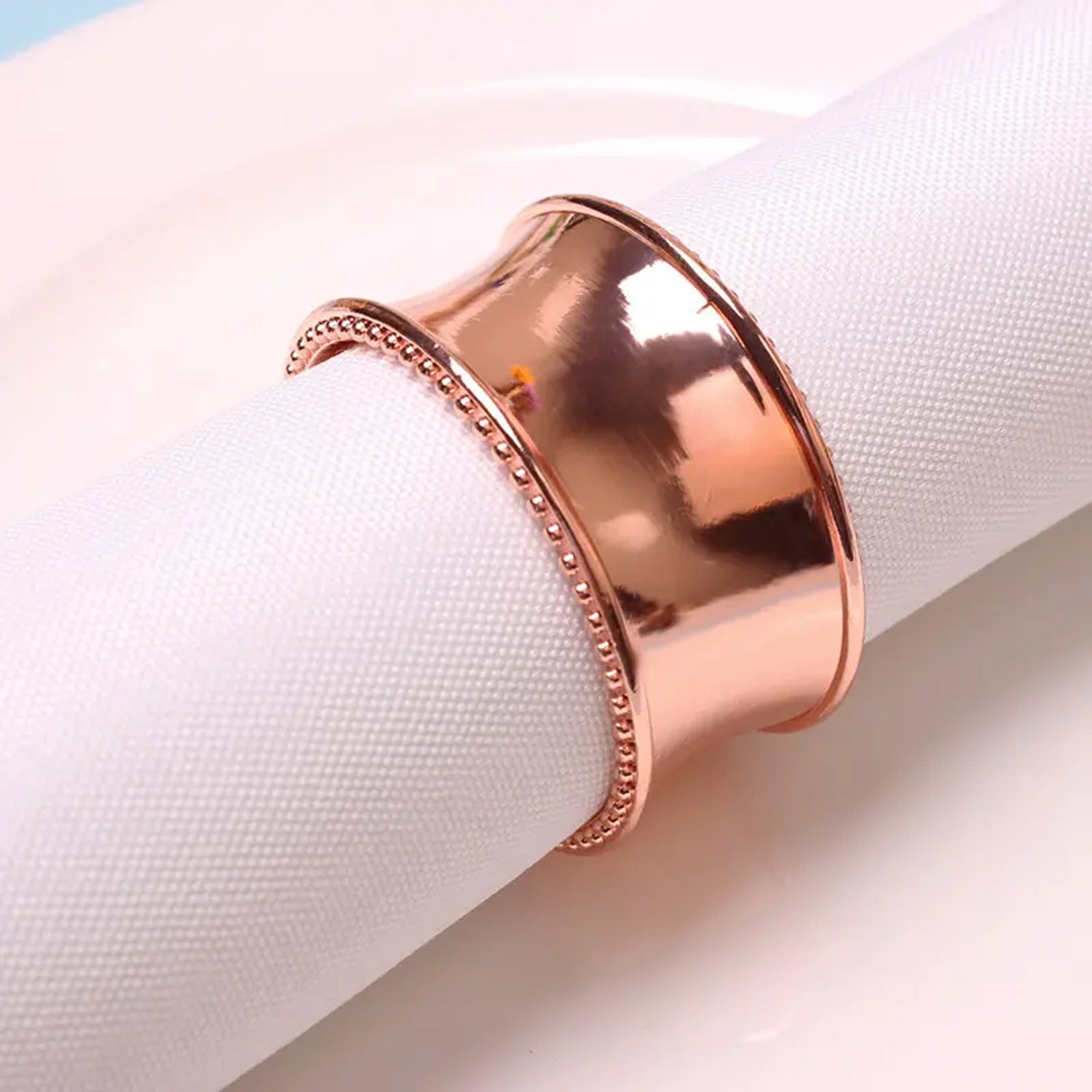Hammered Beaded Napkin Rings – Table Décor Set
