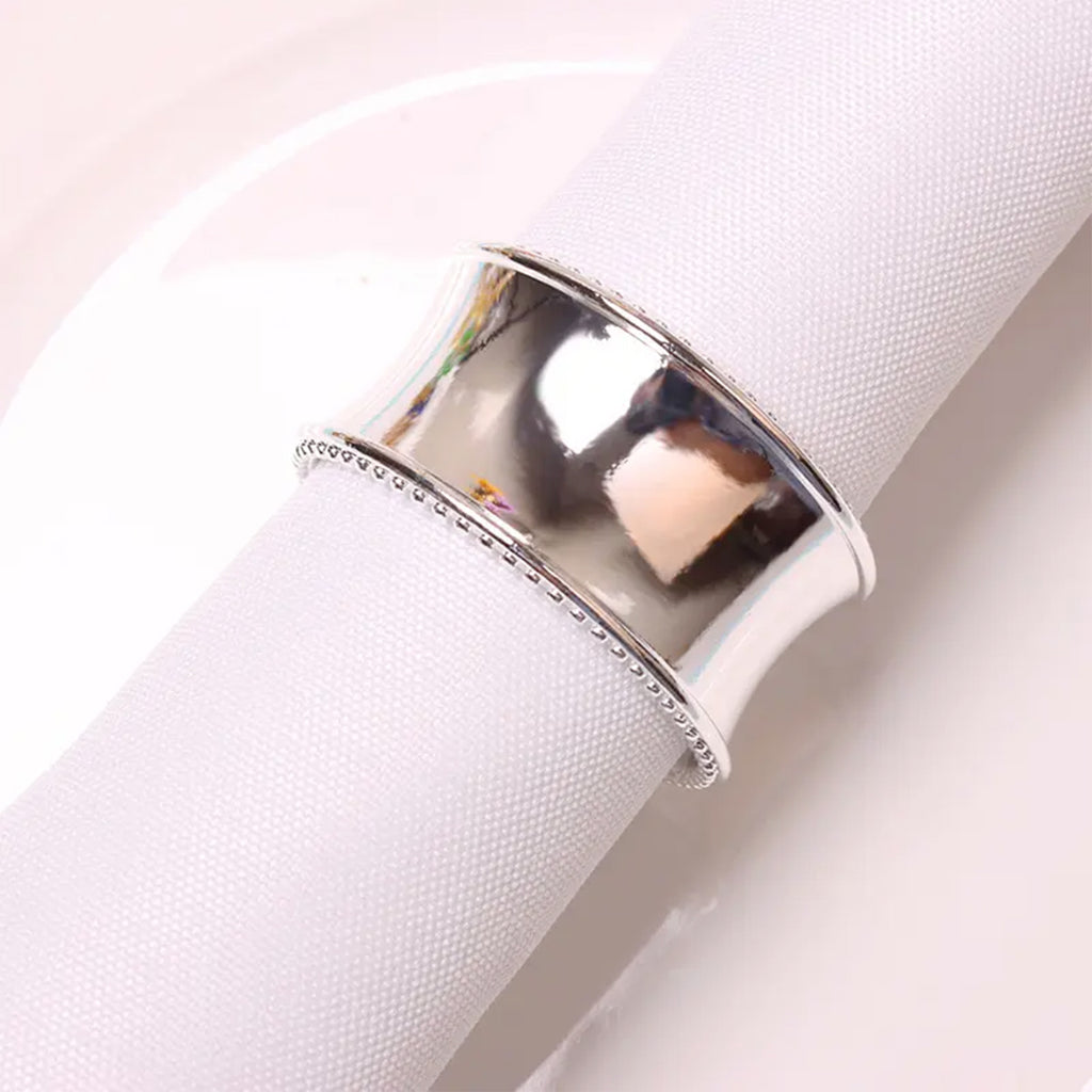 Hammered Beaded Napkin Rings – Table Décor Set