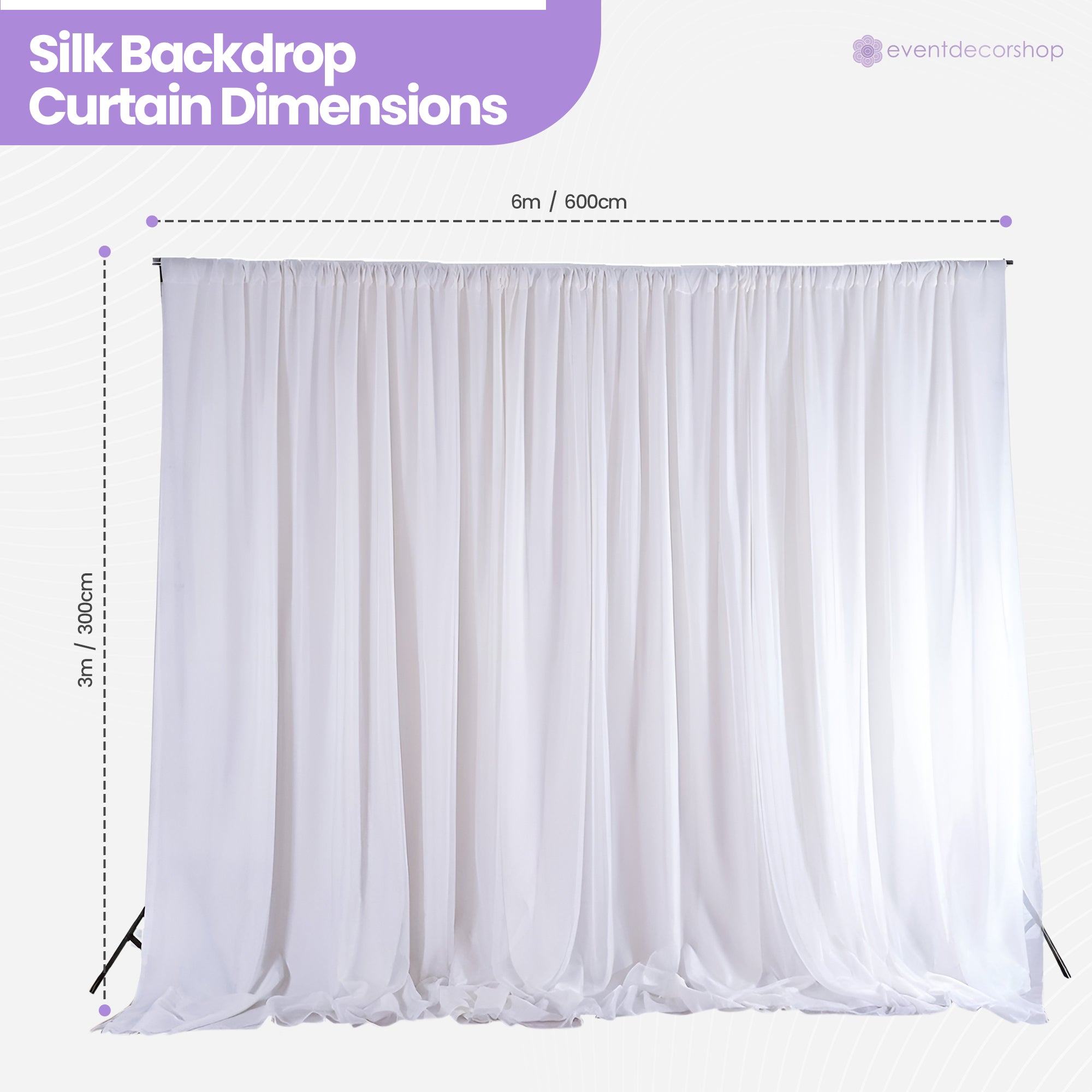 100GSM Ice Silk Photography Backdrop (No Swag) - White