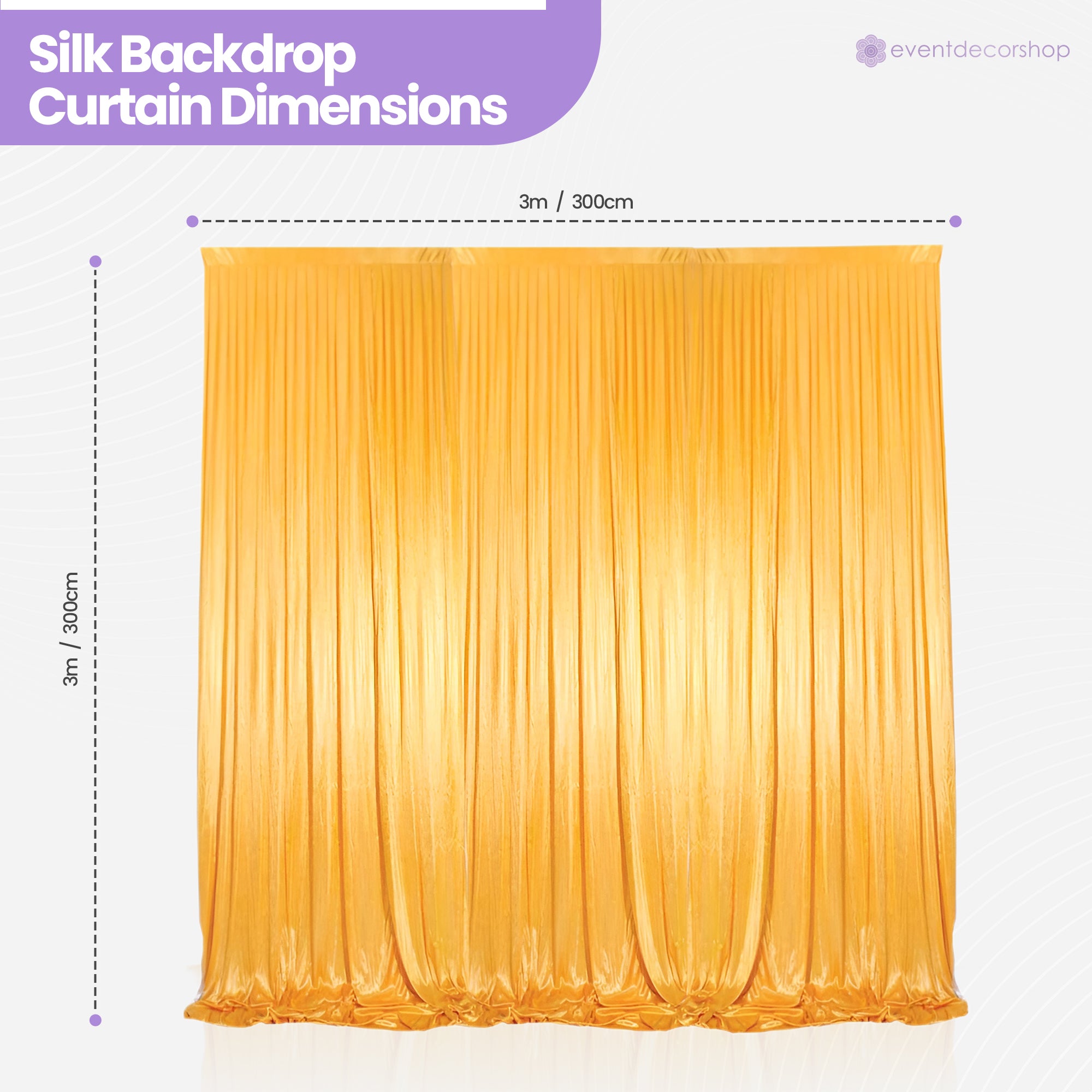 100GSM Ice Silk Photography Backdrop (No Swag) - Gold