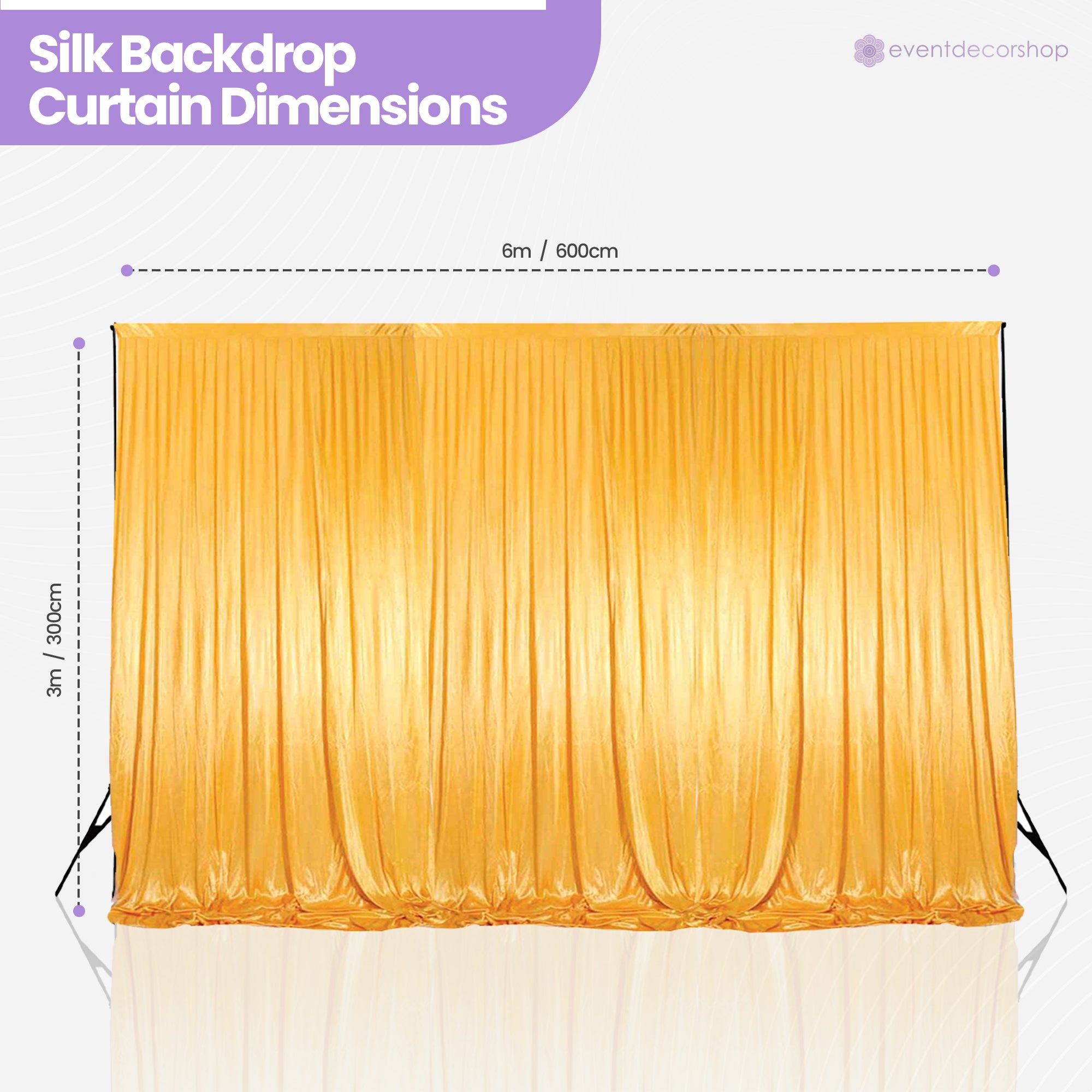 100GSM Ice Silk Photography Backdrop (No Swag) - Gold