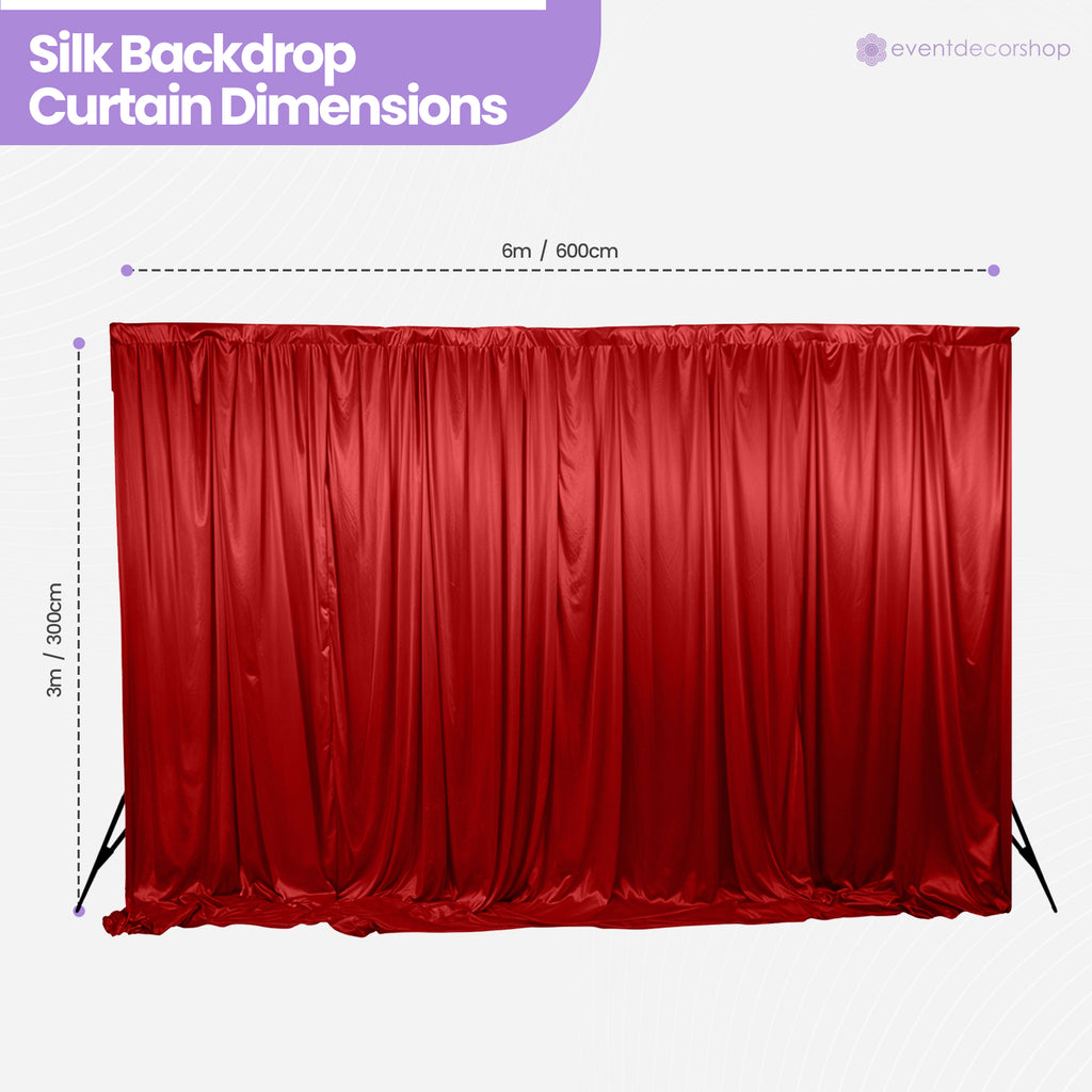 100GSM Ice Silk Photography Backdrop (No Swag) - Red