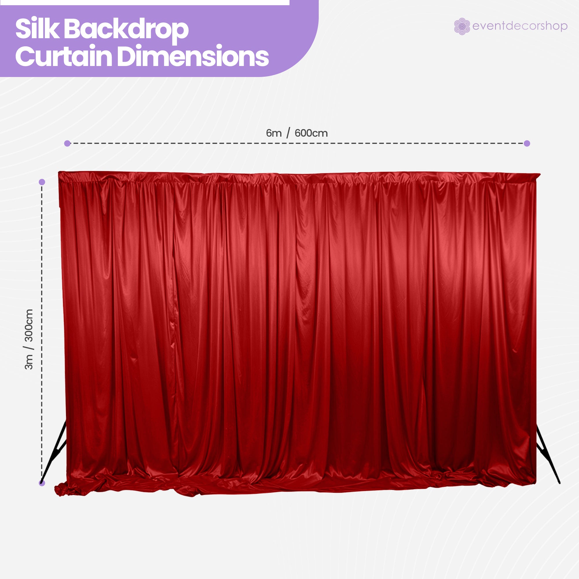 100GSM Ice Silk Photography Backdrop (No Swag) - Red