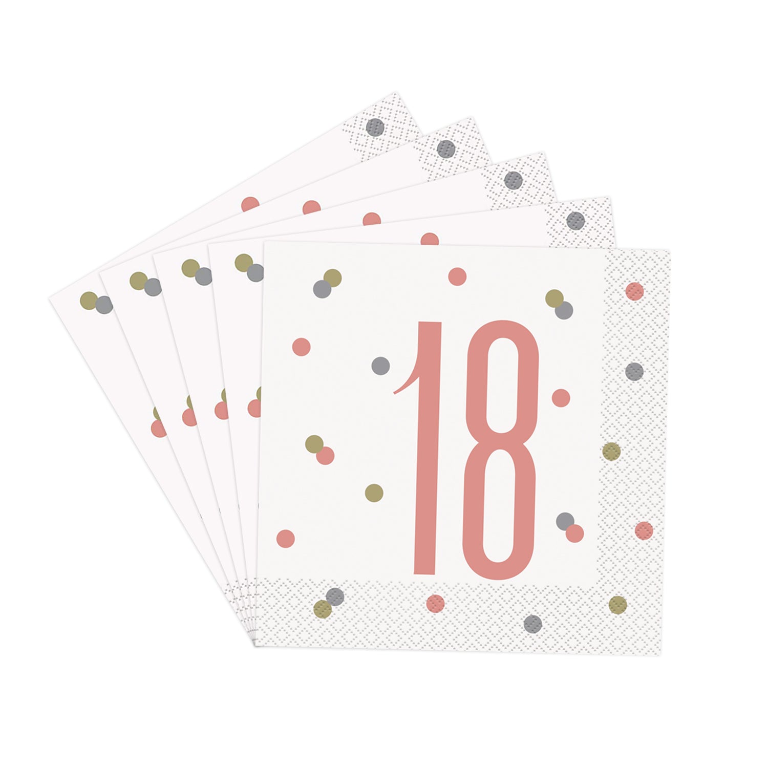 Birthday Napkins (Pack of 16) - Rose Gold Glitz