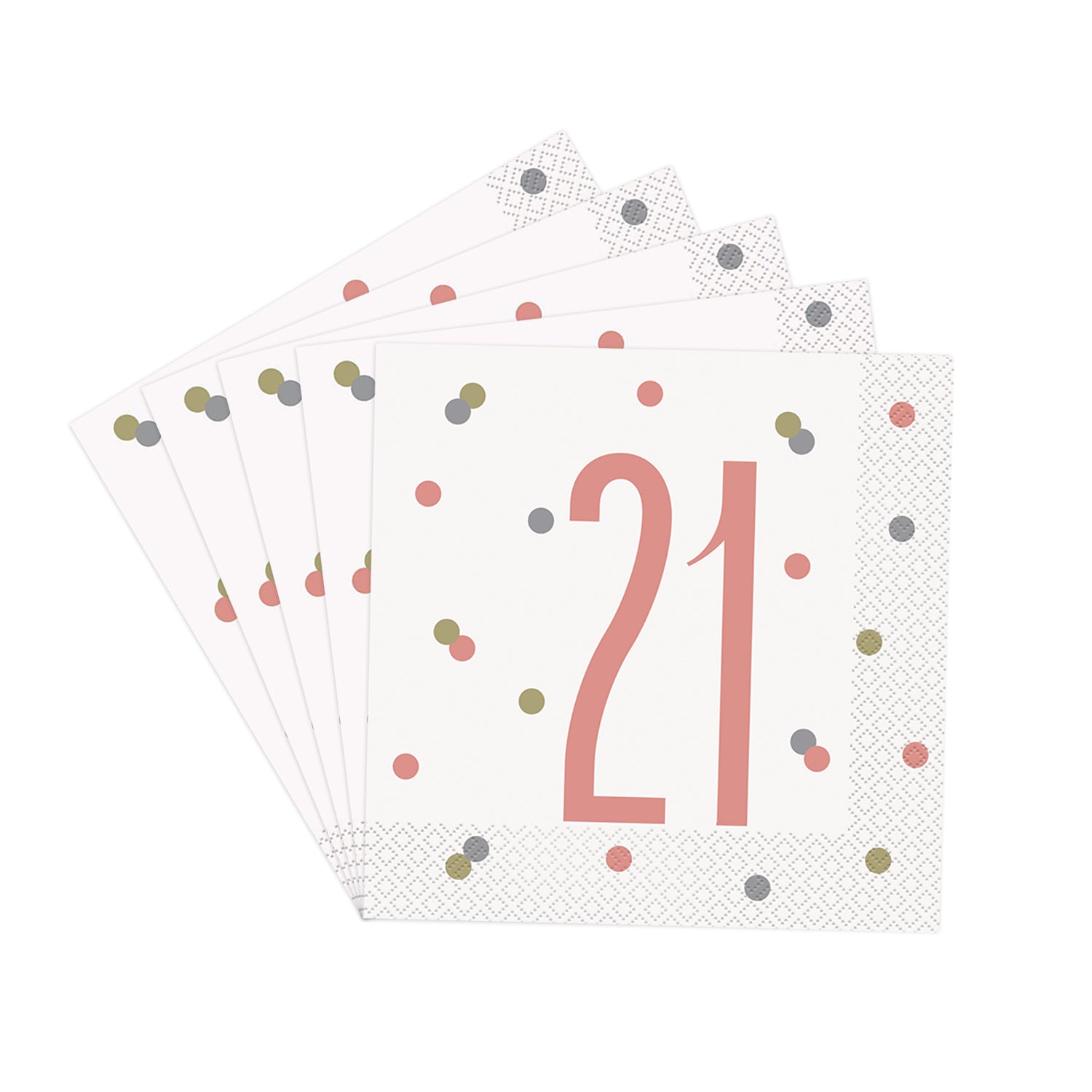Birthday Napkins (Pack of 16) - Rose Gold Glitz