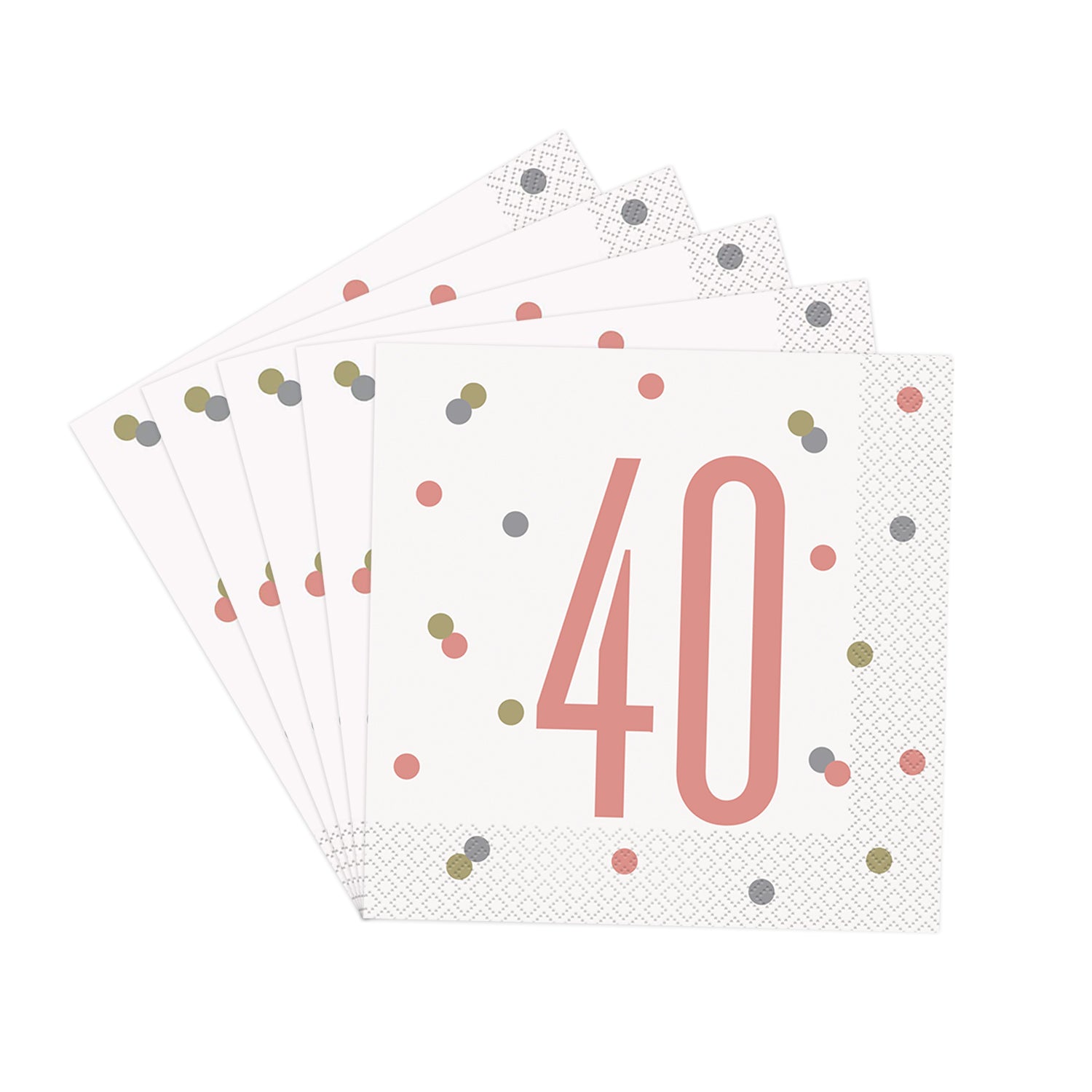 Birthday Napkins (Pack of 16) - Rose Gold Glitz