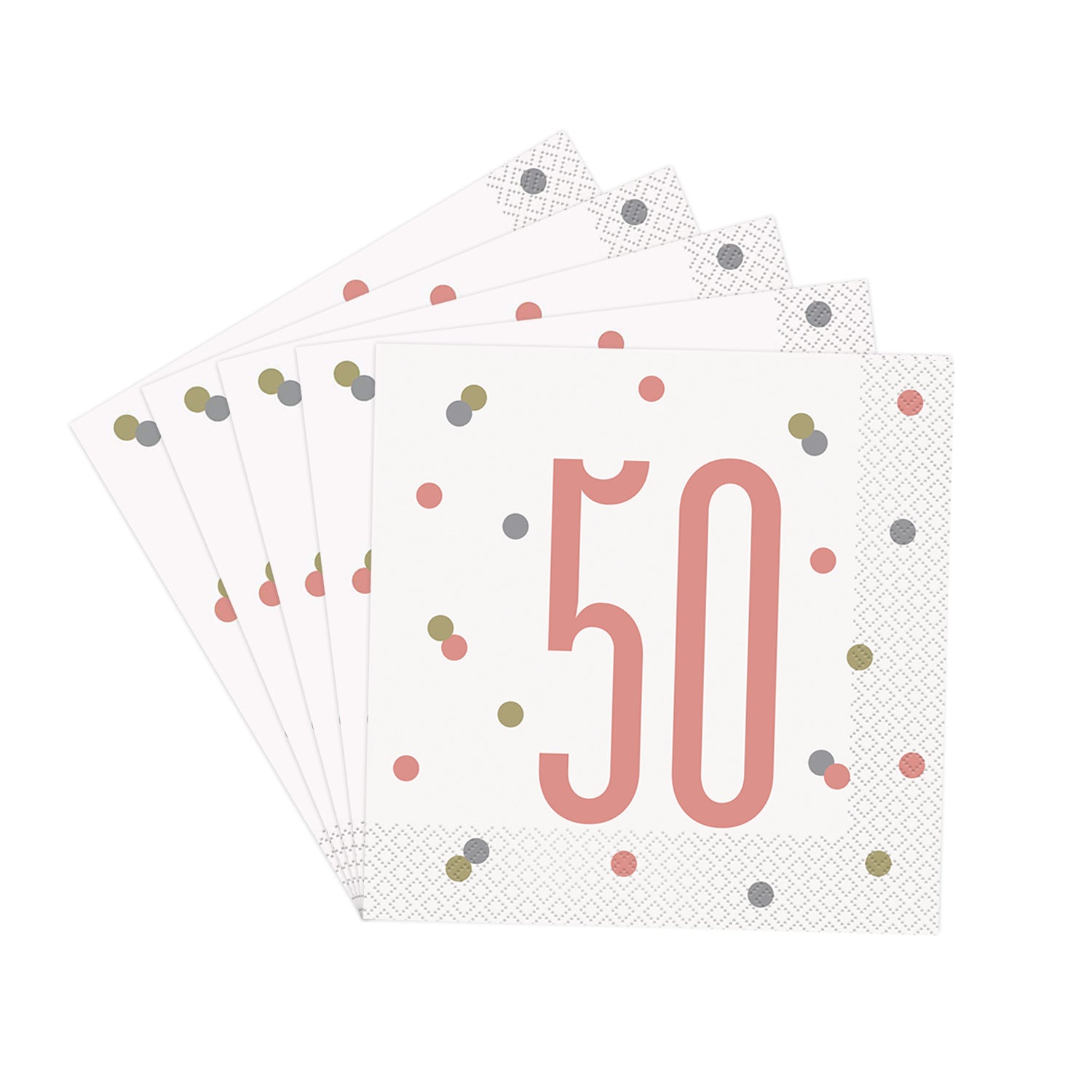 Birthday Napkins (Pack of 16) - Rose Gold Glitz