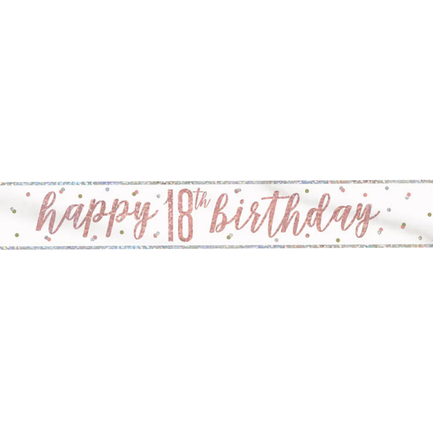 9ft Happy Birthday Banner - Rose Gold Glitz