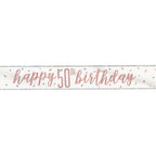 9ft Happy Birthday Banner - Rose Gold Glitz
