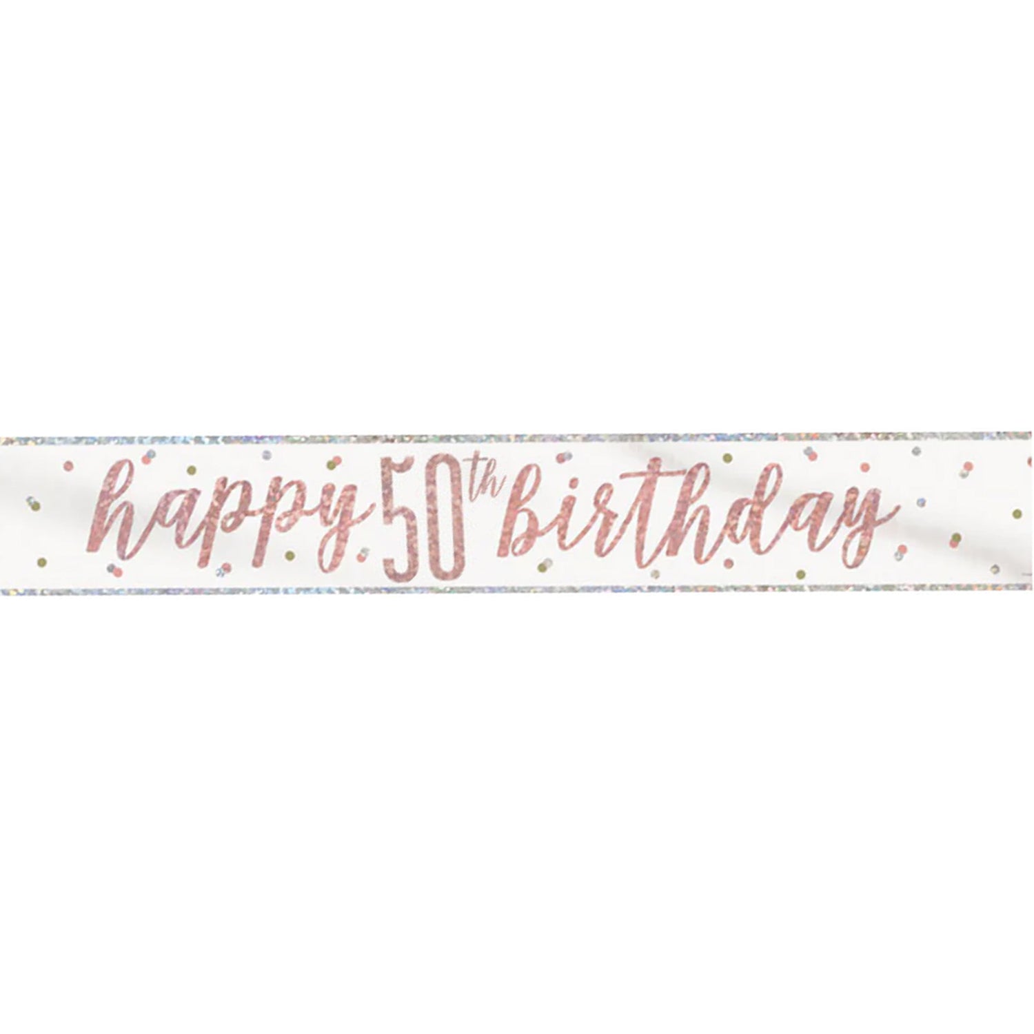 9ft Happy Birthday Banner - Rose Gold Glitz