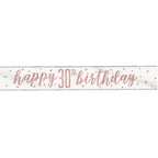 9ft Happy Birthday Banner - Rose Gold Glitz