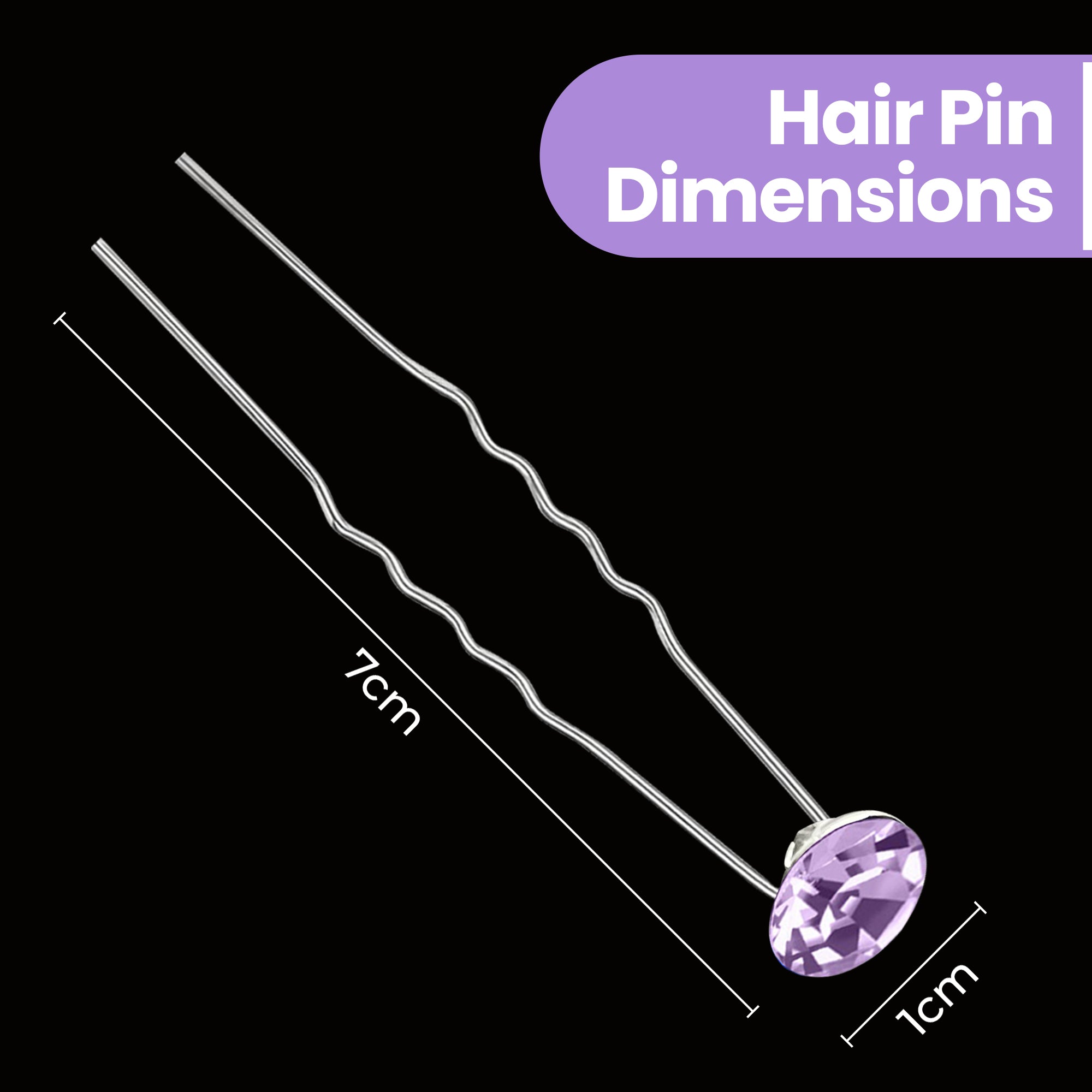 Crystal Hair Pins - 10pcs