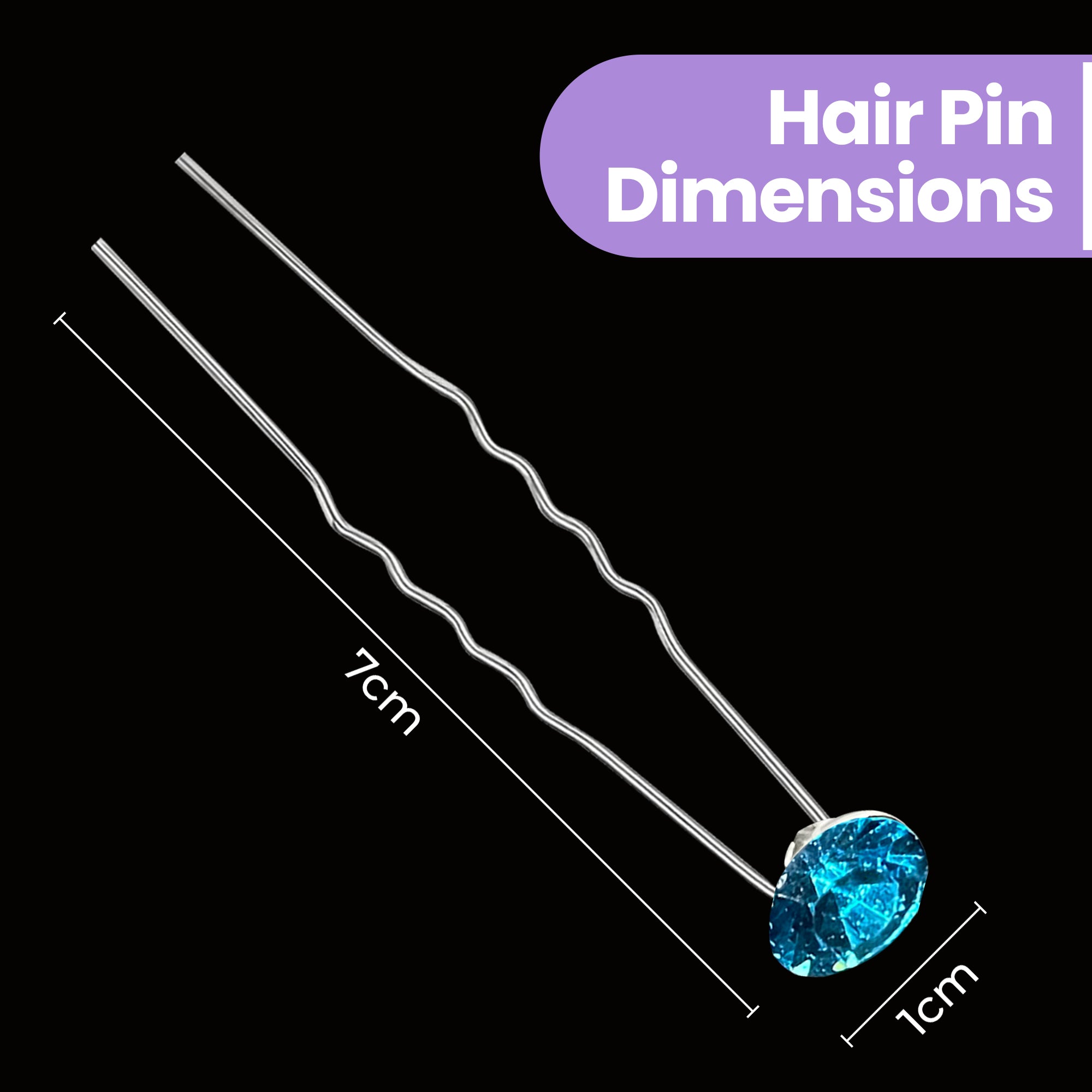 Crystal Hair Pins - 10pcs