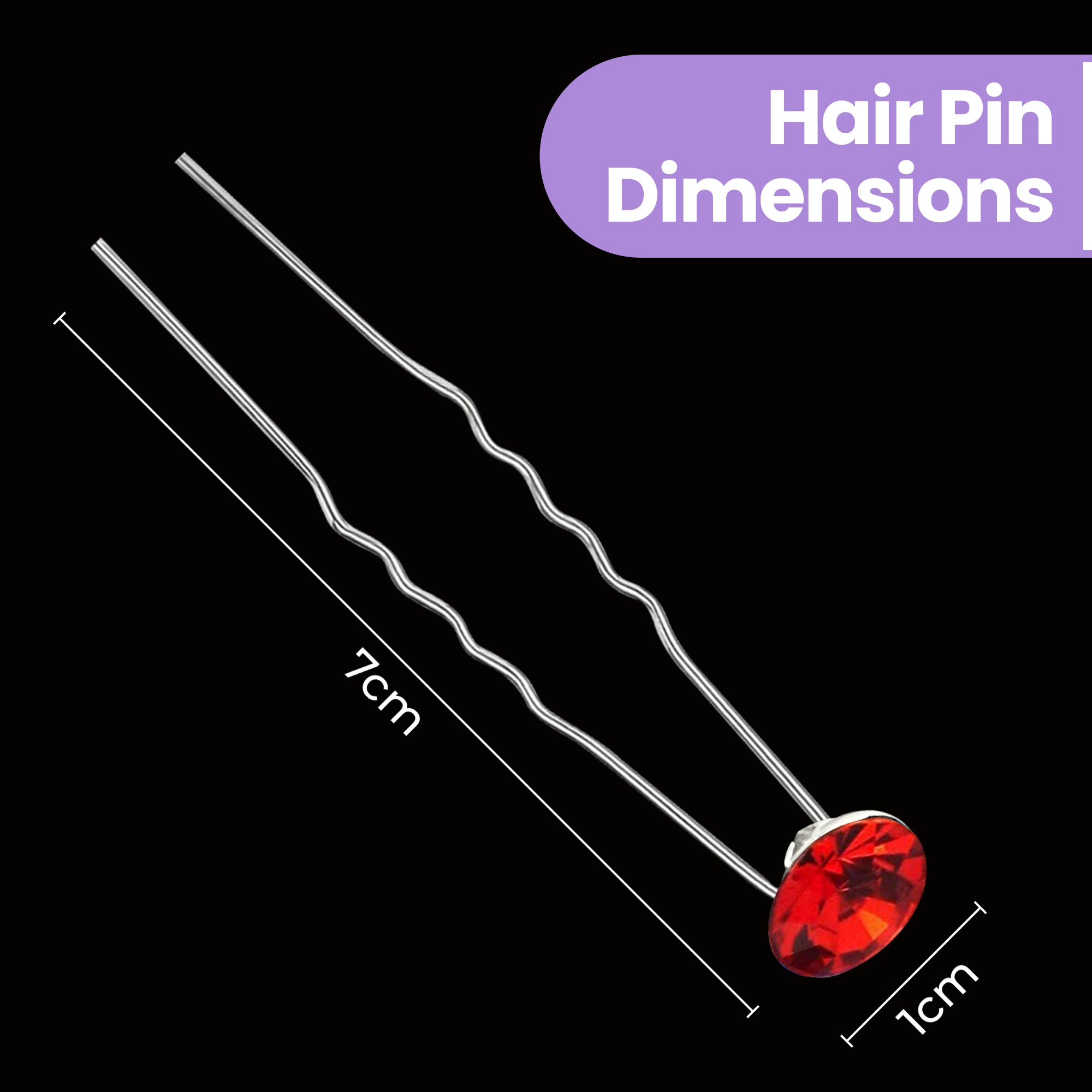 Crystal Hair Pins - 10pcs