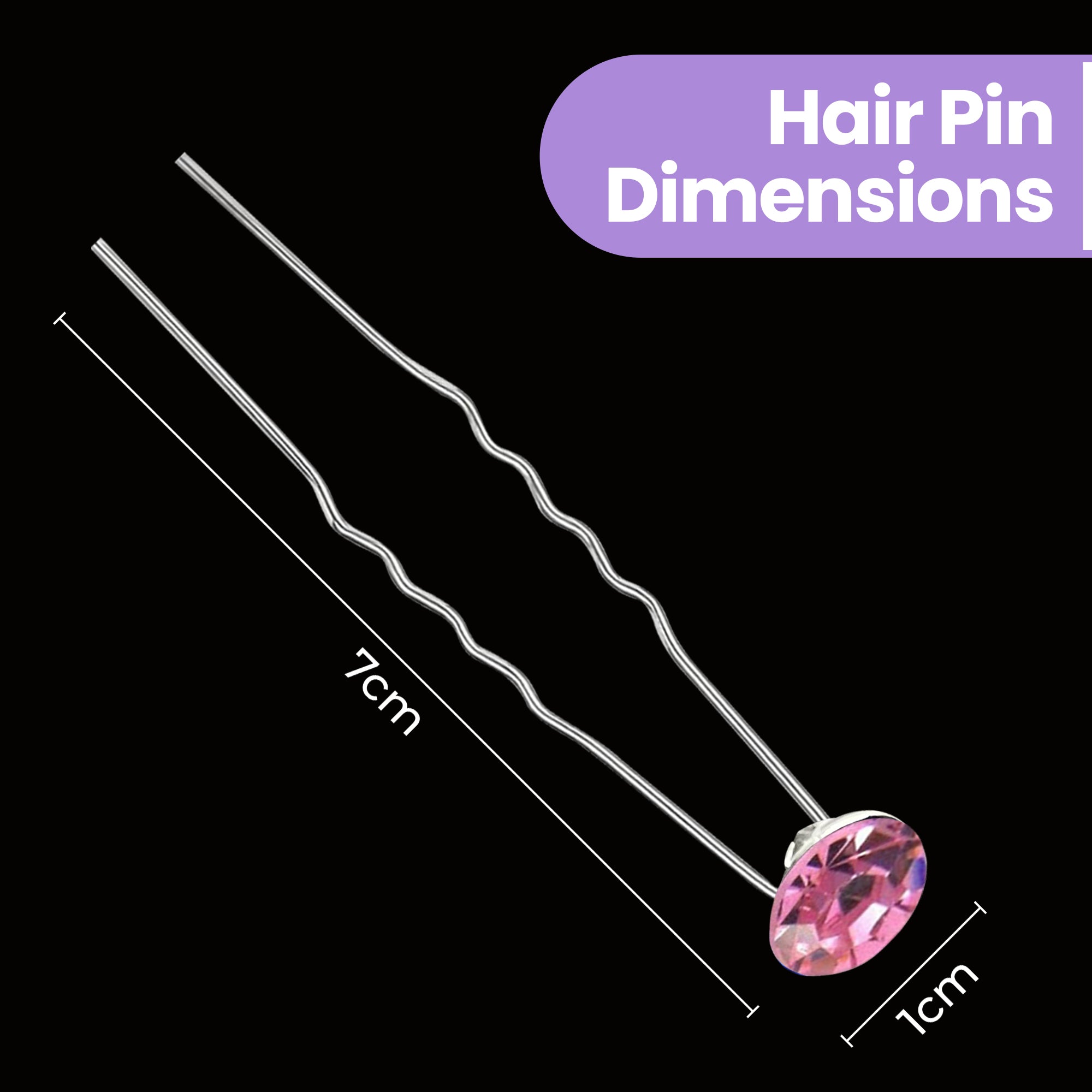 Crystal Hair Pins - 10pcs