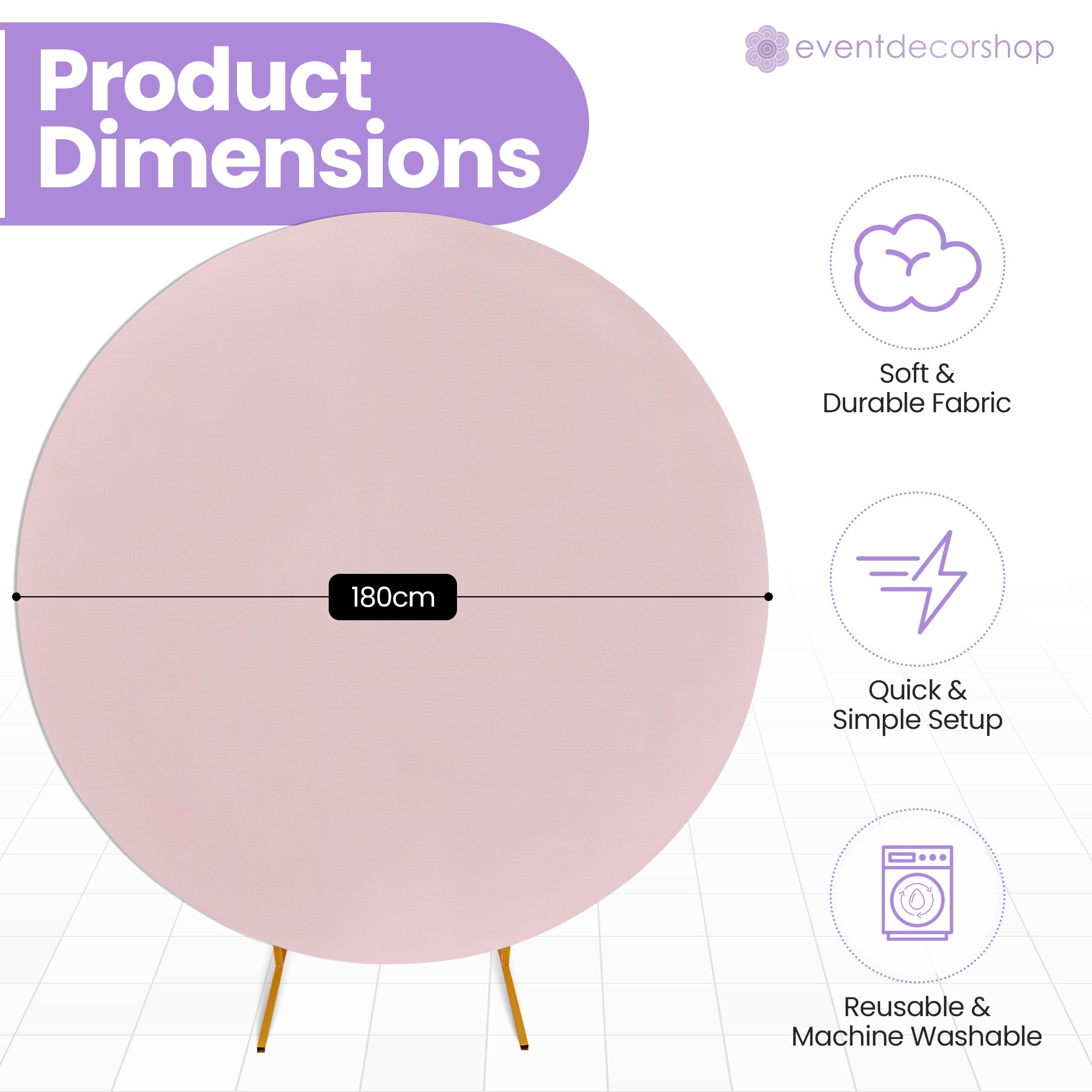 Arch Stand Spandex Cover - Baby Pink