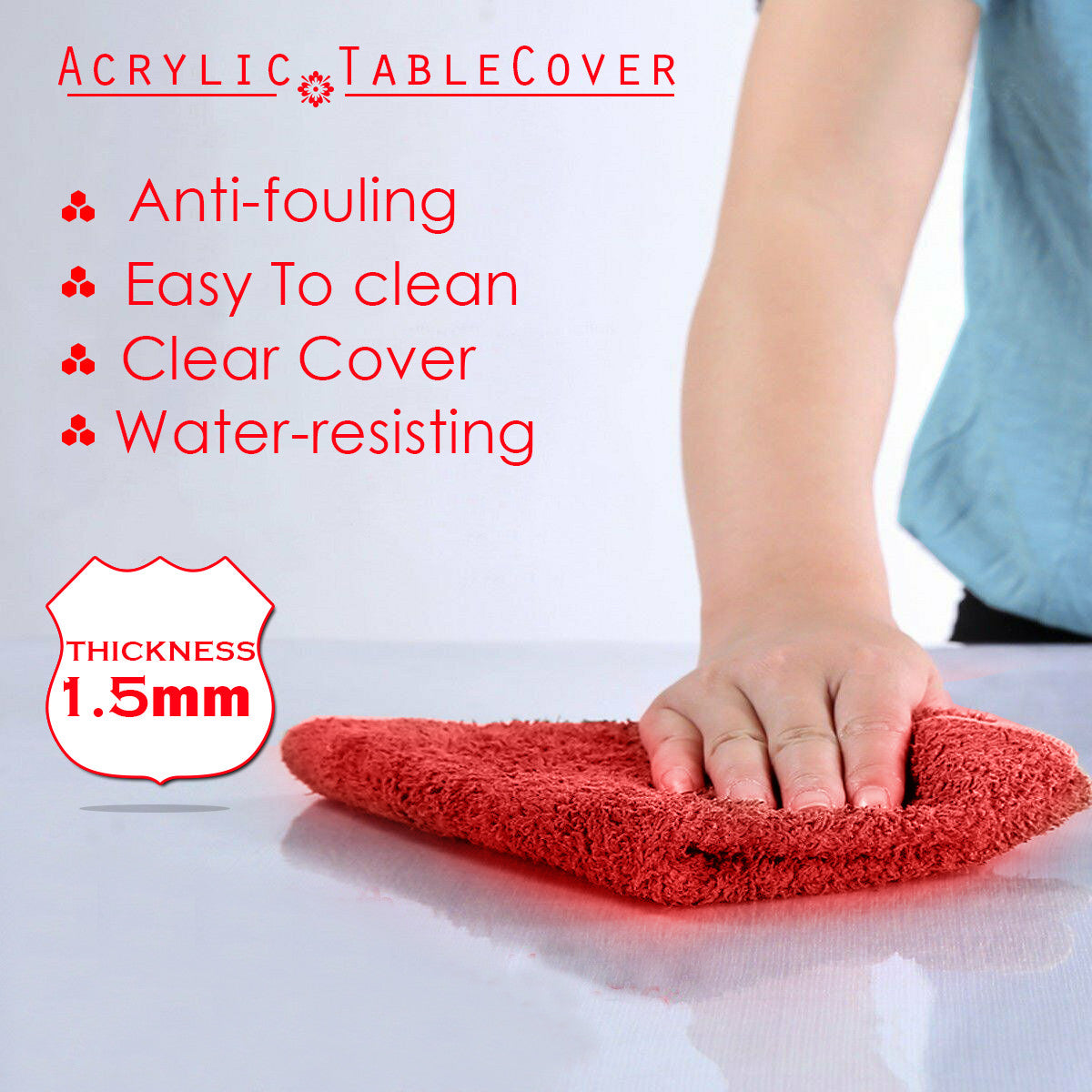 1.5mm Clear Plastic Table Cover - 60cm x 120cm