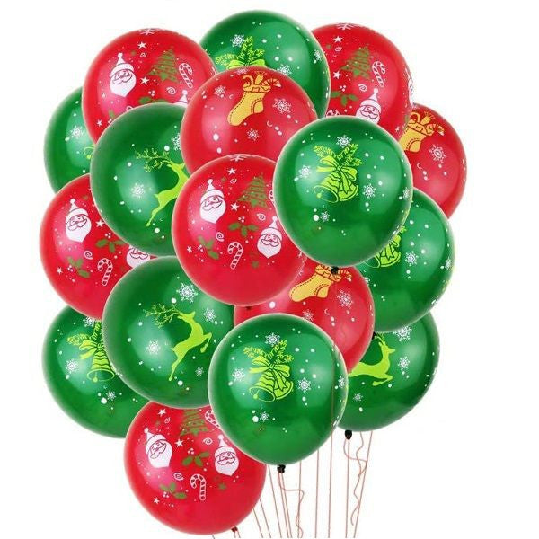 Christmas Balloons, Banner & Photo Booth Props Kit