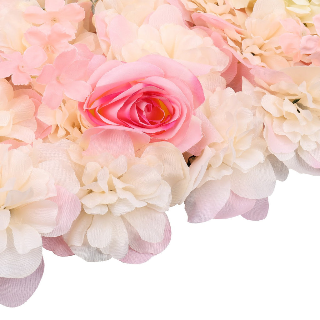 Hydrangea Artificial Flower Wall Panel 60cm x 40cm - Light Baby Pink & Ivory