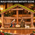 Wood Nativity Stable - Large