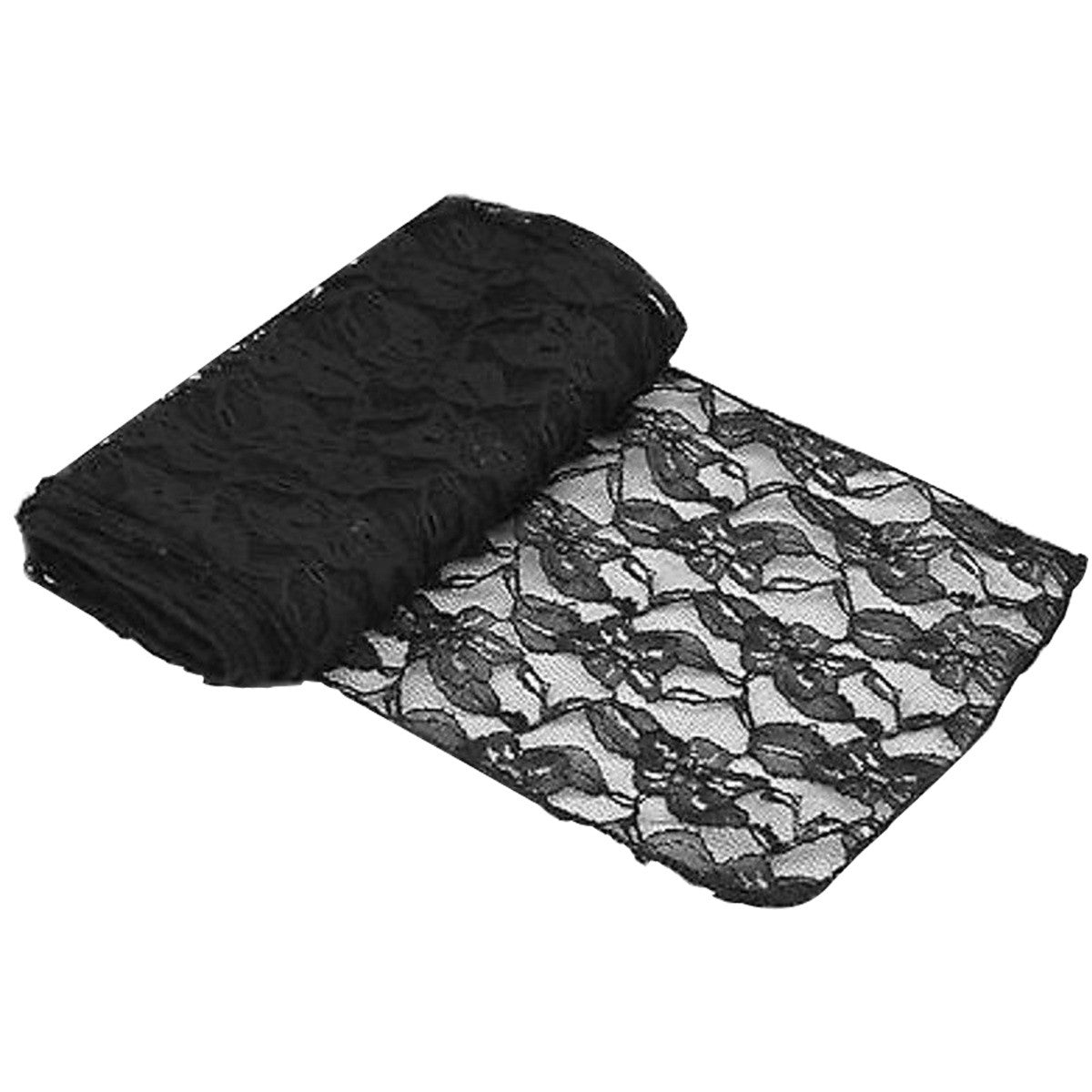7" x 108" Vintage Lace Chair Sash - Black