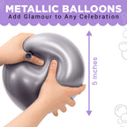 Metallic Shiny Balloons - Blue & Silver