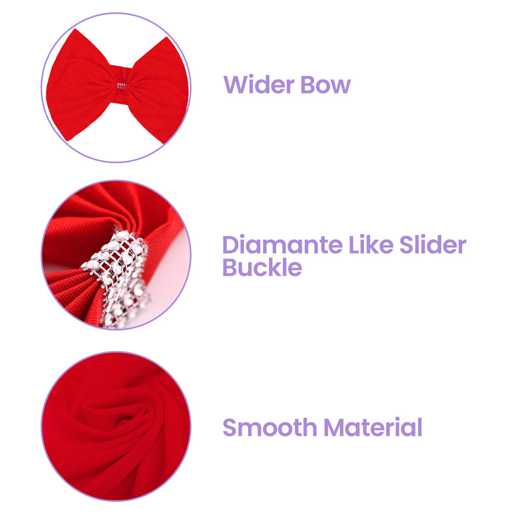 Spandex Chair Band with Large Bow - Red