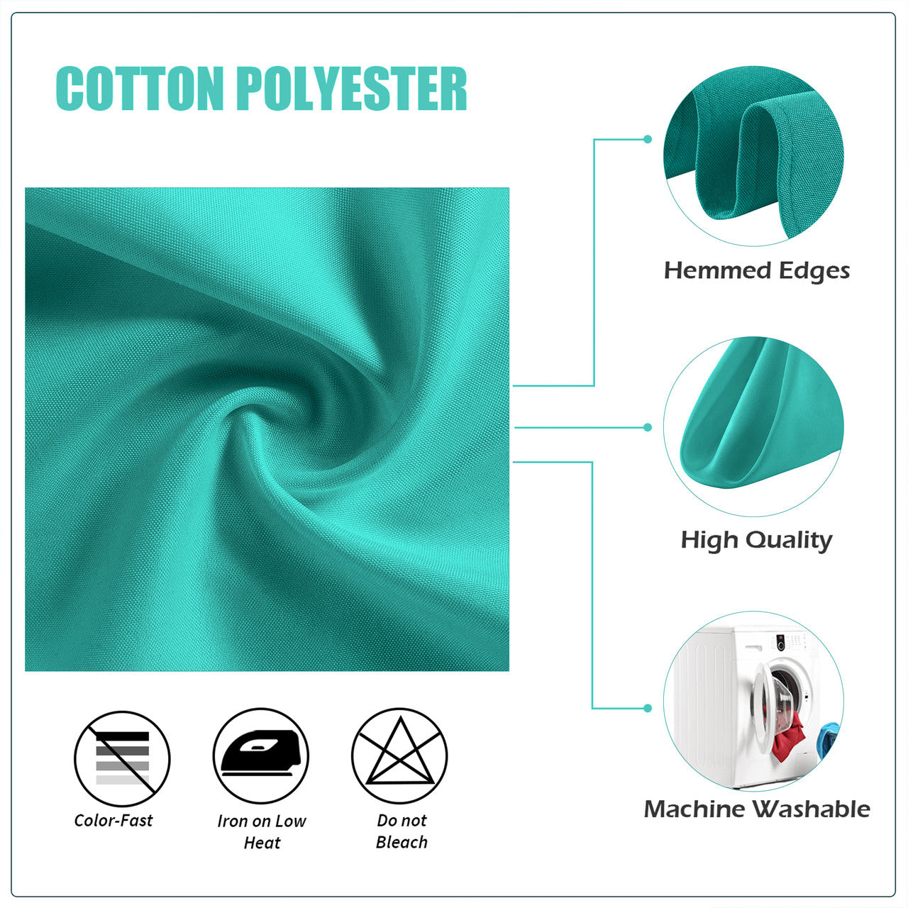 20" Polyester Table Napkin - Turquoise