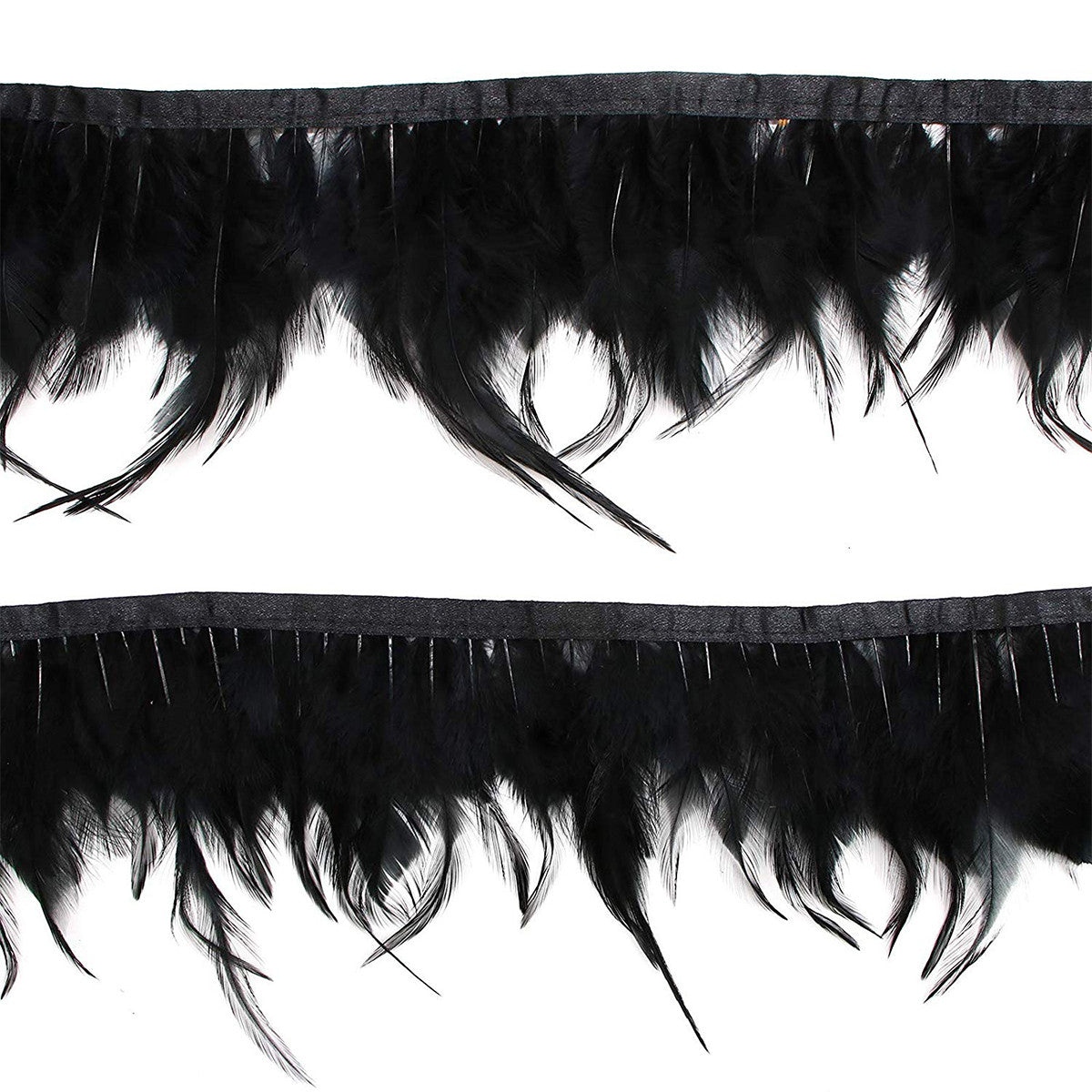Rooster Feather Fringe for Costume - Black