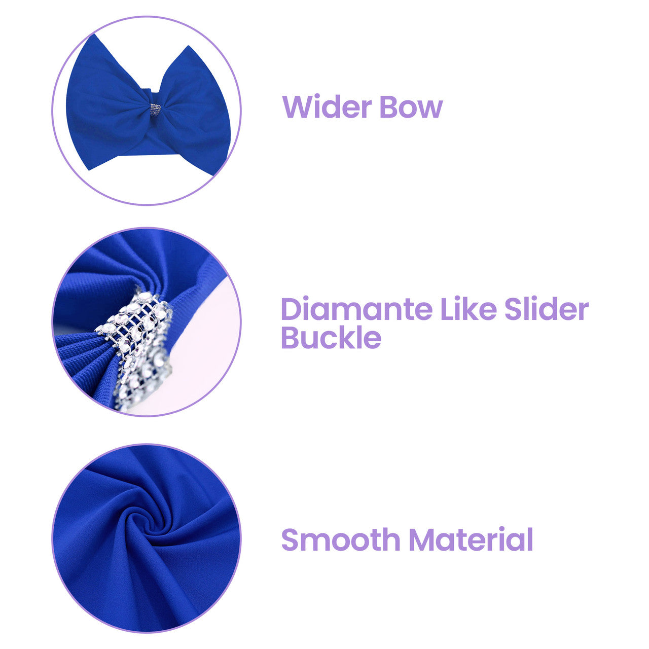 Spandex Chair Band with Large Bow - Royal Blue