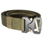 Webbing Belt Heavy Duty Black Buckle -Green