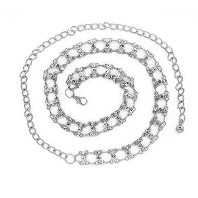 Diamante Rhinestone Belt - Silver