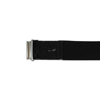 Black Elasticated Belt with Silver Buckle