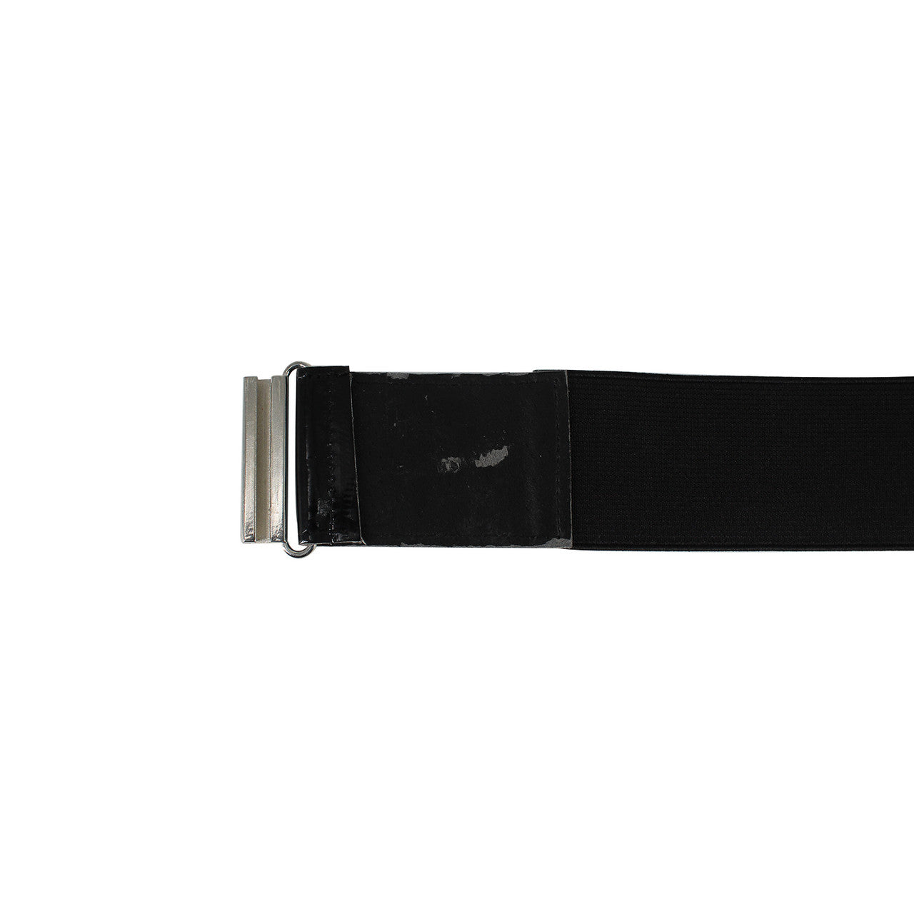 Black Elasticated Belt with Silver Buckle