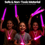 6" Premium Neon Glow Sticks (Pack of 25) - Pink