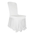 White Spandex Chair Cover with Ruffled Skirt