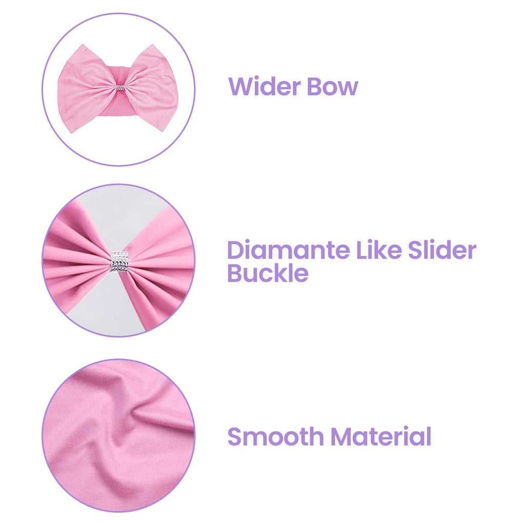 Spandex Chair Band with Large Bow - Pink