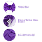 Spandex Chair Band with Large Bow - Purple