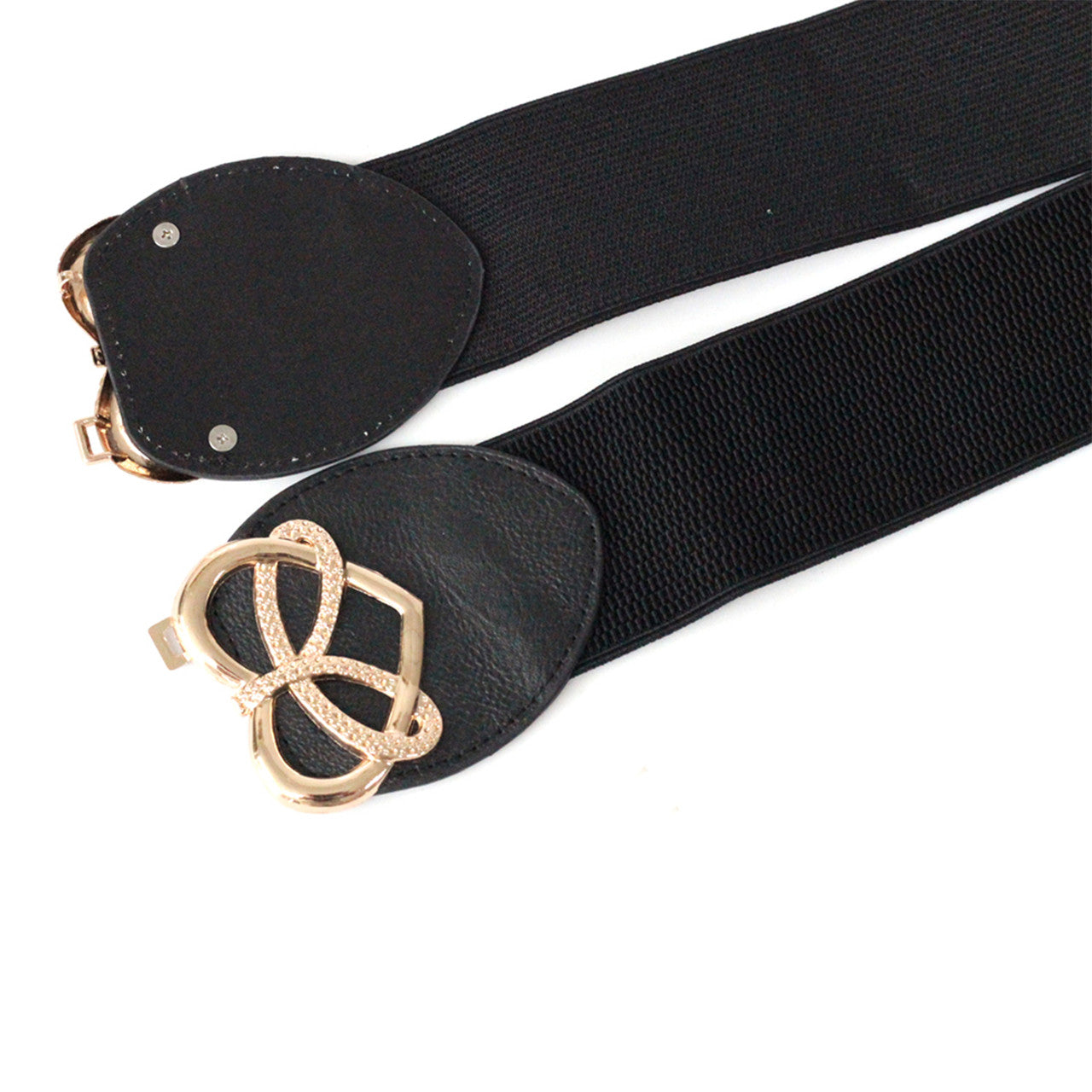 Conjoined Hearts Buckle Belt - Black