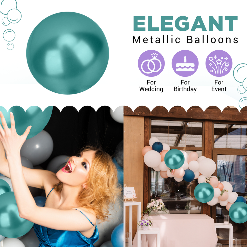 Metallic Shiny Balloons - Green