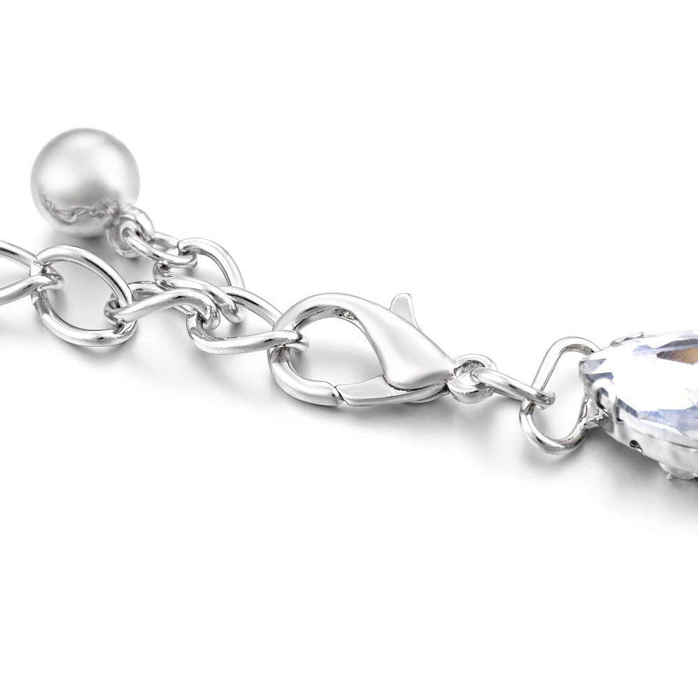 Diamante Flower Motif Belt - Silver