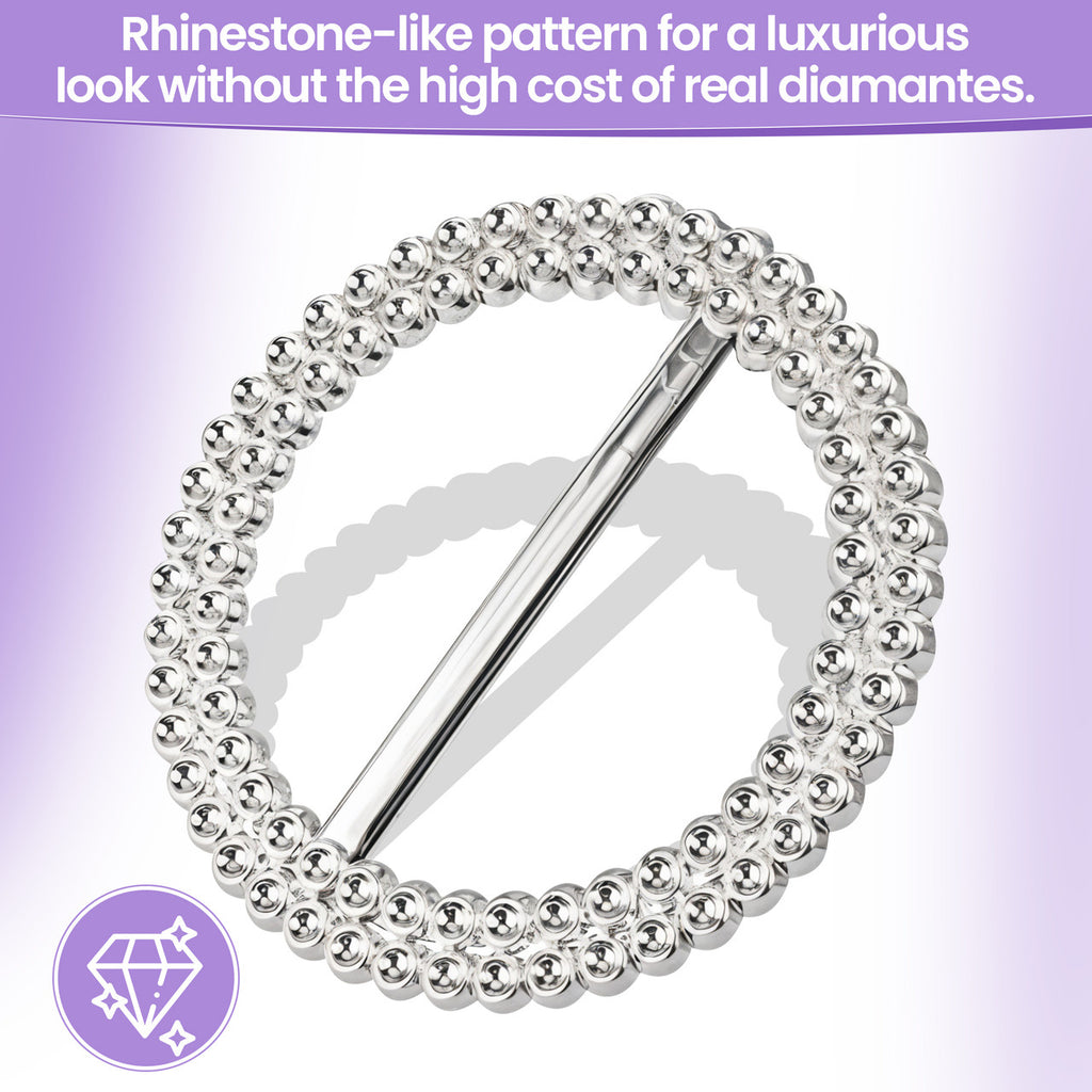 50mm Round Diamante Buckle for Chair Bands - 5pcs
