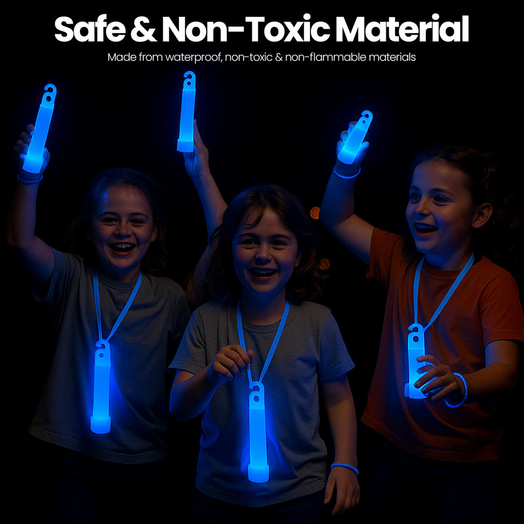 6" Premium Neon Glow Sticks (Pack of 25) - Blue