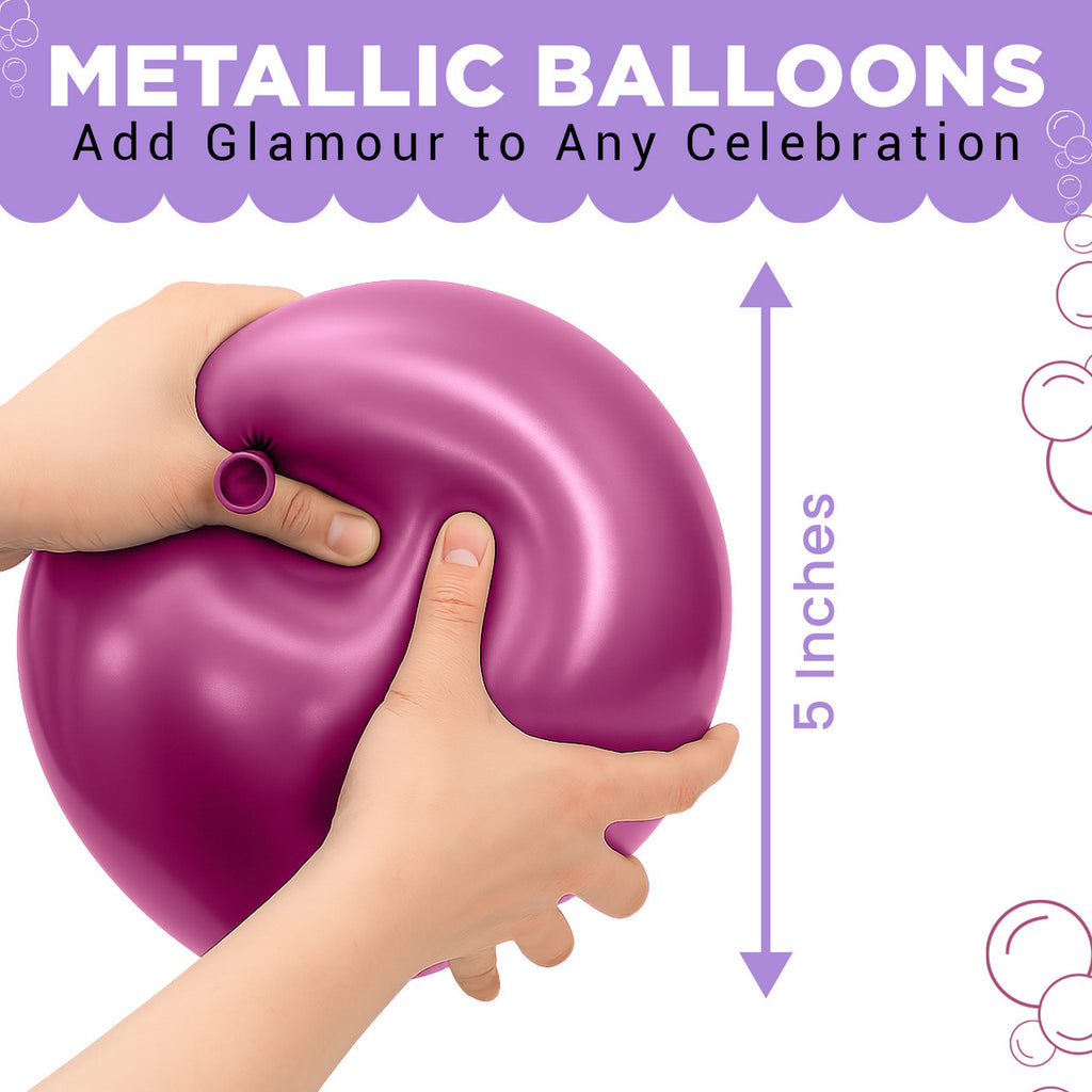 Metallic Shiny Balloons - Rose Pink